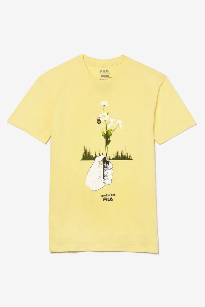 Fila T-Shirt Womens Yellow Spark Of Life - Ireland 37549-FKXR